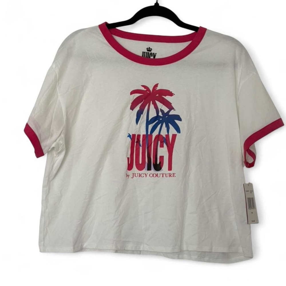 🦖 5 for $20 Juicy Couture White and Pink T-Shirt (NWT)